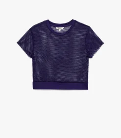 Discount Paars Sportief Crop T-shirt met Korte Mouwen DAMES T-Shirts & Tops