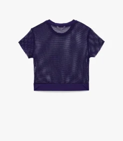 Discount Paars Sportief Crop T-shirt met Korte Mouwen DAMES T-Shirts & Tops