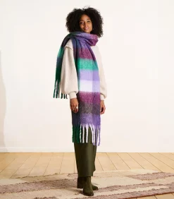 Online Paarse geruite sjaal DAMES Sjaals