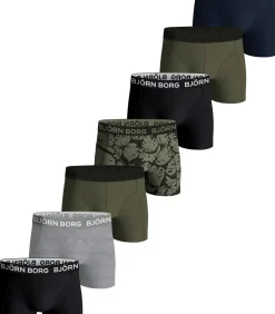 Kinderen Bjorn Borg 7-Pack jongens boxershorts - Green Jungle - Multipack katoenen jongens onderbroeken