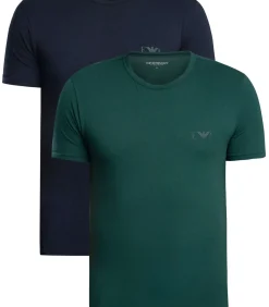 Heren Emporio Armani 2-Pack Lounge Ronde Hals Getailleerde T-Shirts