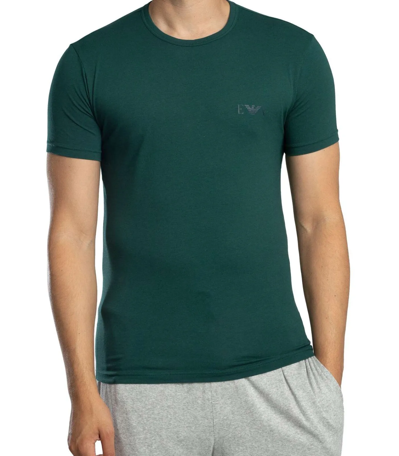 Heren Emporio Armani 2-Pack Lounge Ronde Hals Getailleerde T-Shirts
