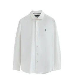 New Pack van drie herenhemden van poplin katoen in wit, en hemelblauw en marineblauw met slim fit en Rigby Go-logo Heren Hemden