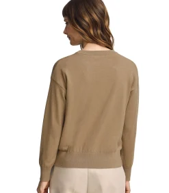 Outlet Pack van twee damestruien van wolmix in marineblauw en lichtbruin met geborduurd Rigby Go-logo DAMES Truien & Cardigans