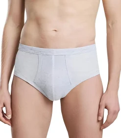 Heren Beeren 2-pak heren slips met gulp - M500 grijsmellee - Heren onderbroek met sluiting - Klassiek ondergoed heren