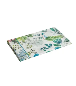 Blanc des Vosges PALMERAIE Bleu paon - Laken Satijn katoen