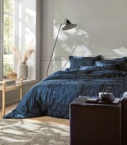 Sanderson PALMYRE Bleu nuit - Laken Jacquard katoen