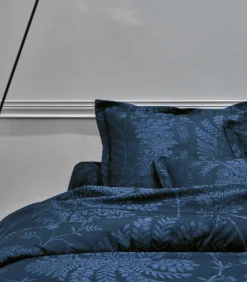 Sanderson PALMYRE Bleu nuit - Laken Jacquard katoen