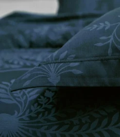 Sanderson PALMYRE Bleu nuit - Laken Jacquard katoen