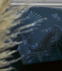 Sanderson PALMYRE Bleu nuit - Laken Jacquard katoen