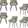 Online Parade Eetkamerstoelen - Melange Stof - Zand - Set van 6 Stoelen