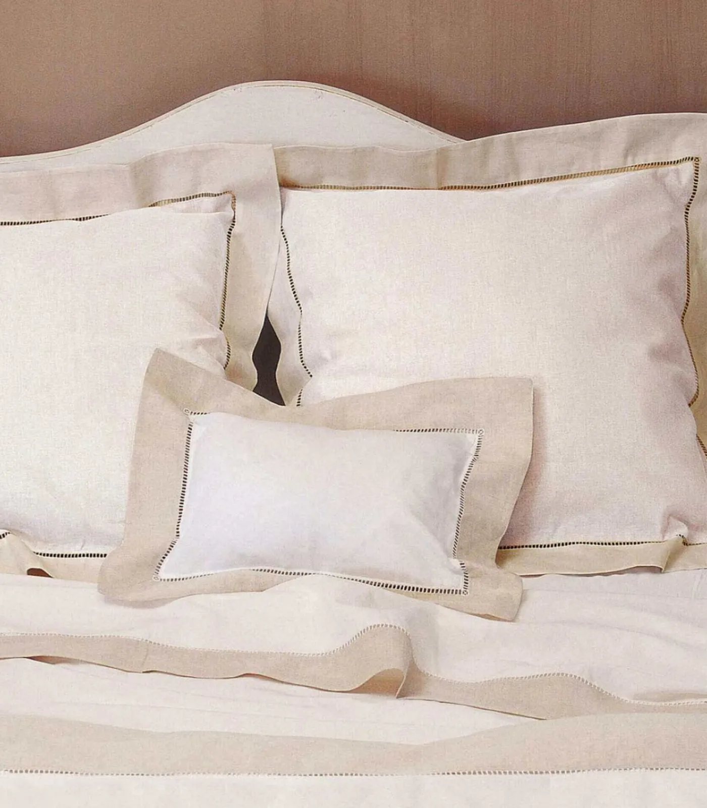 Alexandre Turpault Paris - Tweekleurig laken in halflinnen Made in France