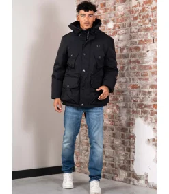 Heren Fred Perry Patch pocket puffer jacket -