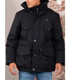 Heren Fred Perry Patch pocket puffer jacket -