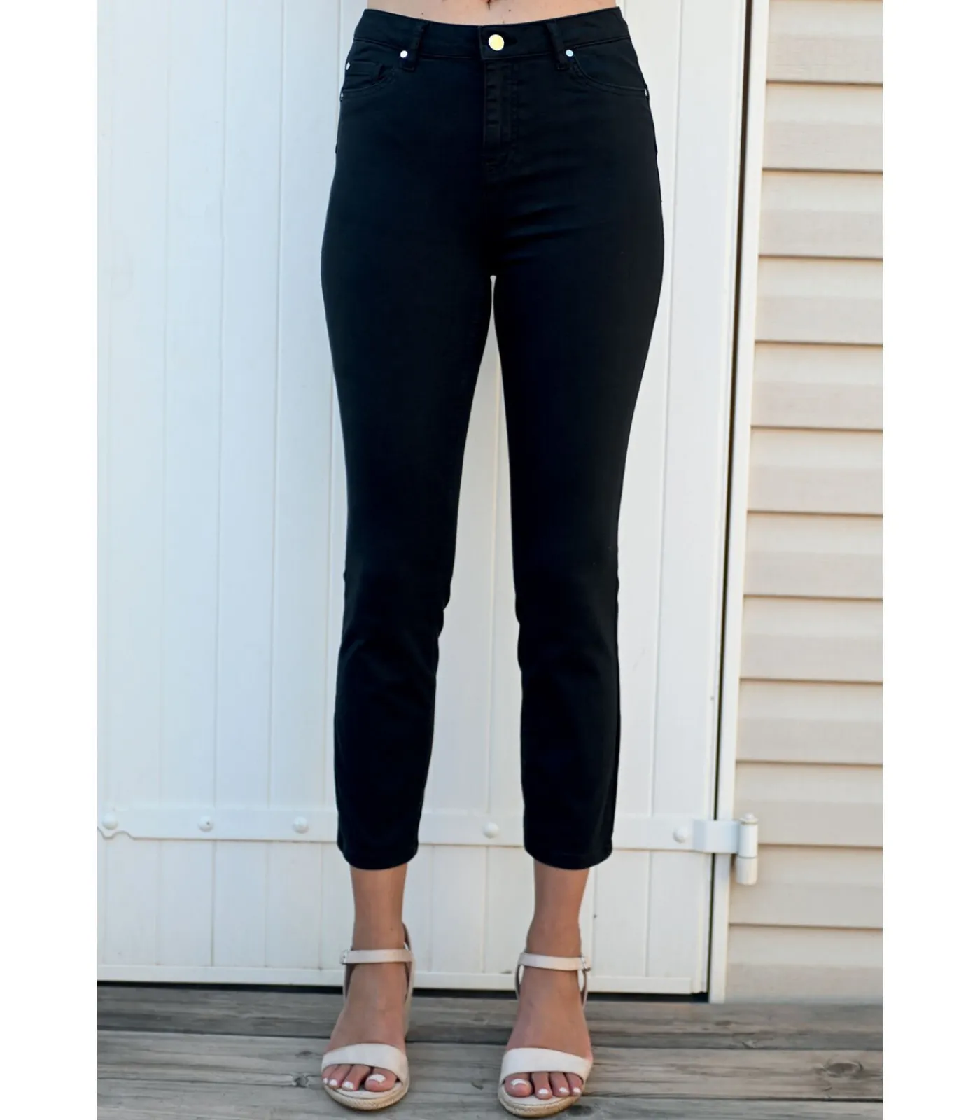 New PAULA - 7/8 ZWARTE STRETCH KATOENEN JEANS DAMES Jeans