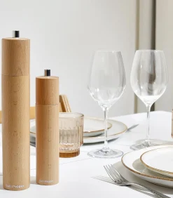 Salt&Pepper Peper/zoutmolen 5xH29cm hout bruin Grind