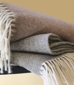 Blanc des Vosges PEROU galet - Plaid Baby Alpaca