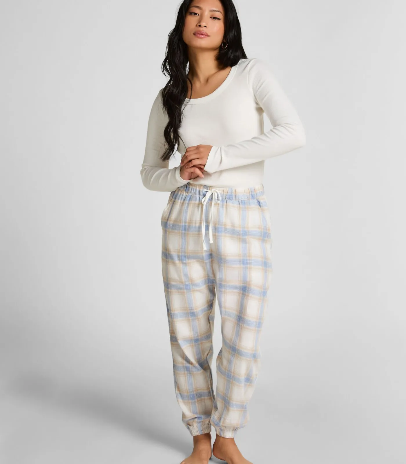 DAMES Hunkemöller Petite Pyjamabroek Twill Check