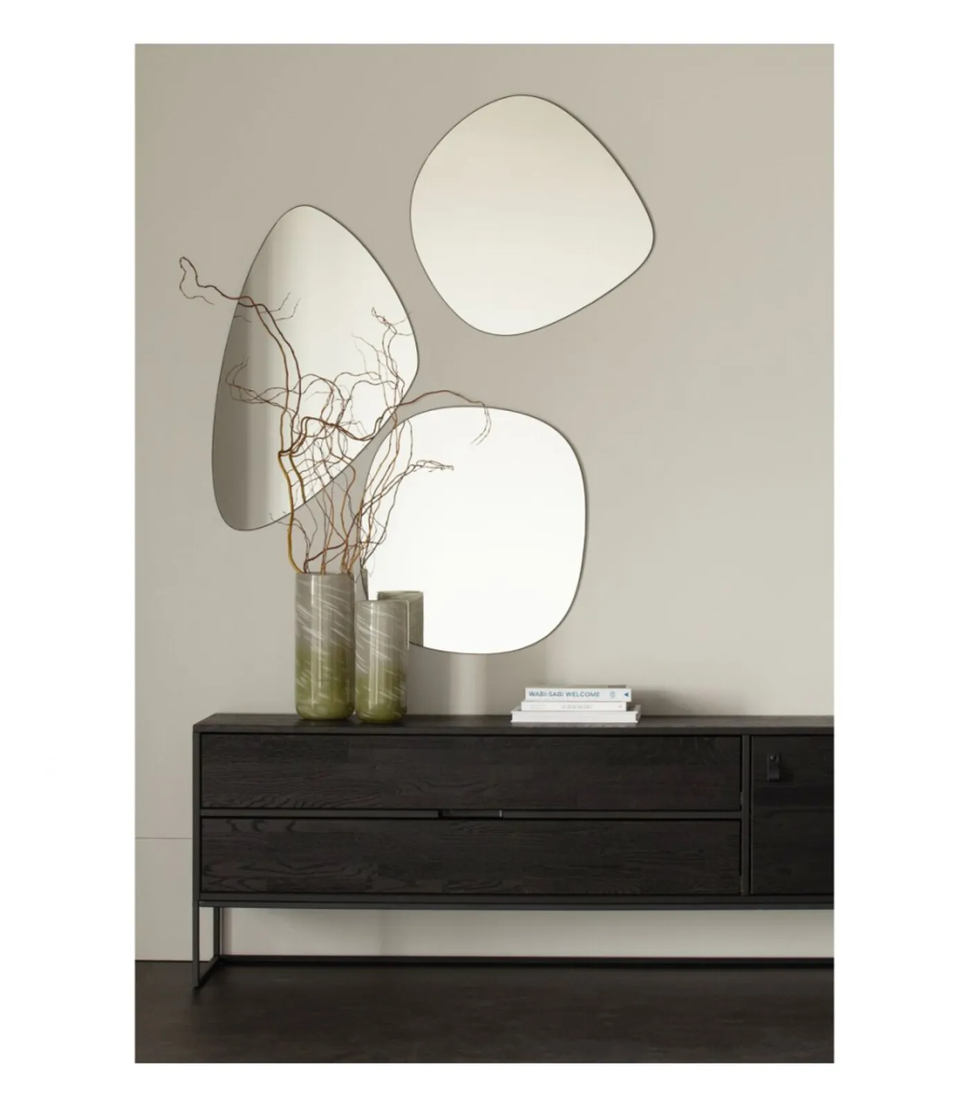 Clearance Philou Spiegel - Glas/Metaal - Zwart - 60x59x0,5 Spiegels