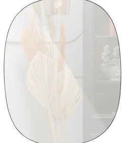 WOOOD Exclusive Philou Spiegel - Glas/Metaal - Zwart - 60x55x0,5