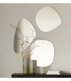 WOOOD Exclusive Philou Spiegel - Glas/Metaal - Zwart - 60x55x0,5