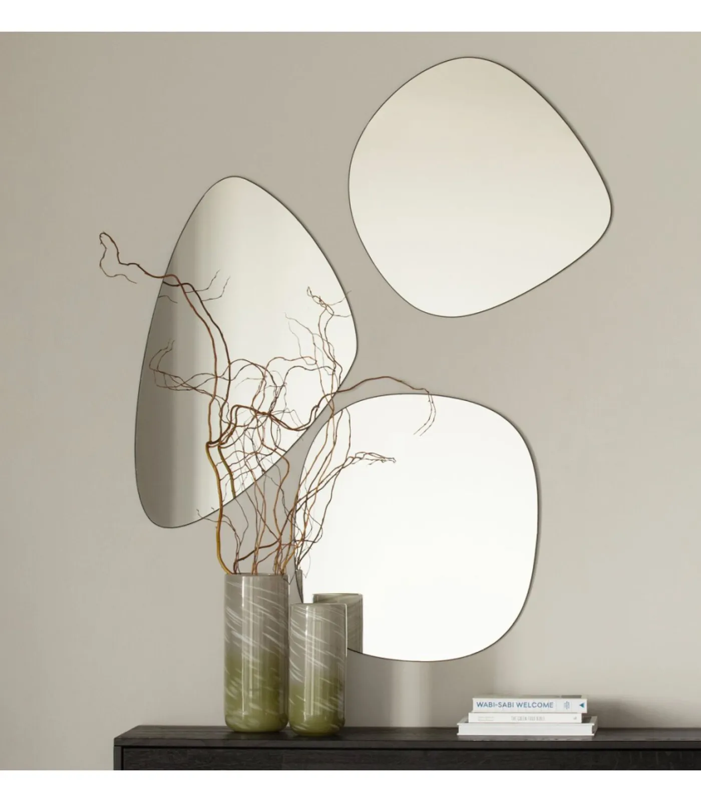 WOOOD Exclusive Philou Spiegel - Glas/Metaal - Zwart - 60x55x0,5