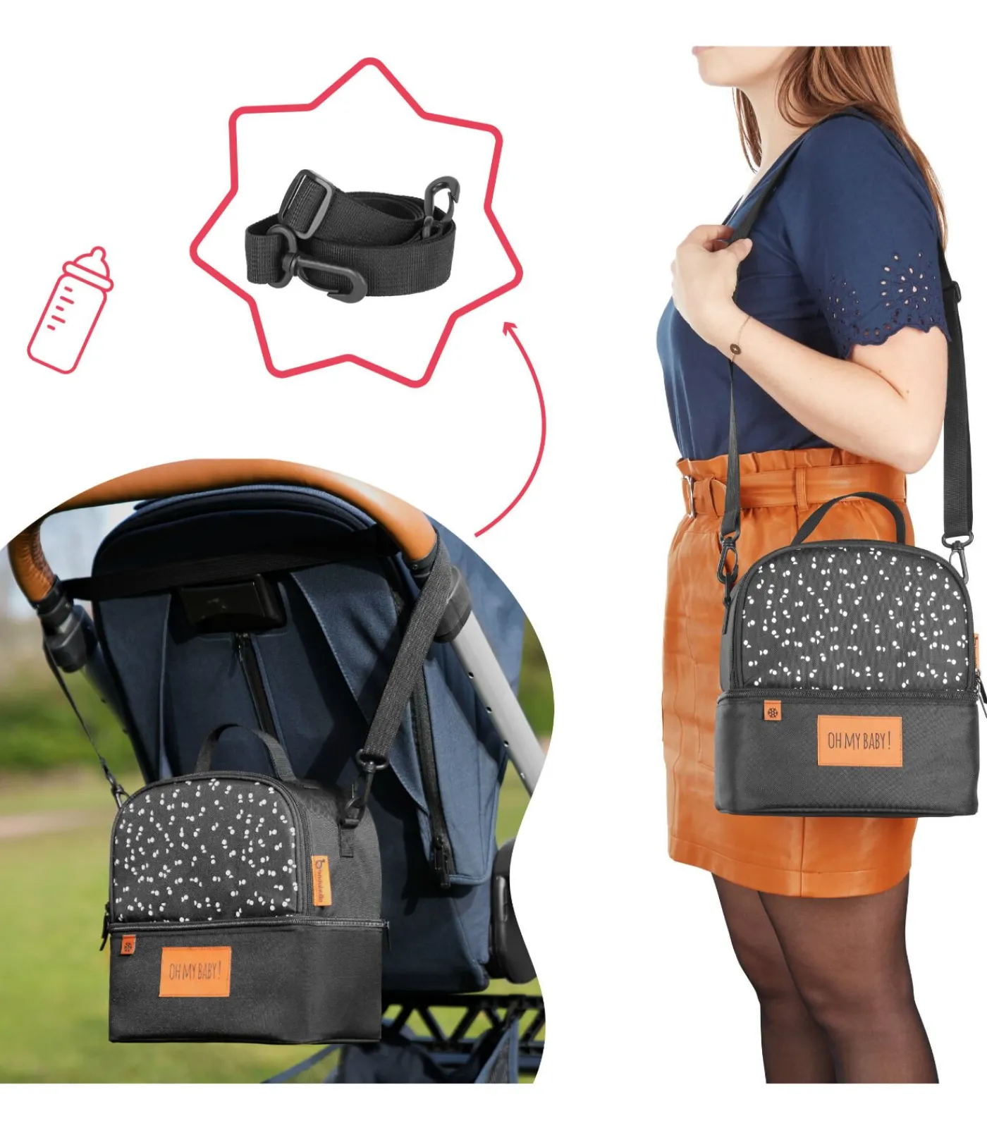 Hot Pick & Go geïsoleerde lunchtas met meerdere vakken Kinderen Babyuitzet