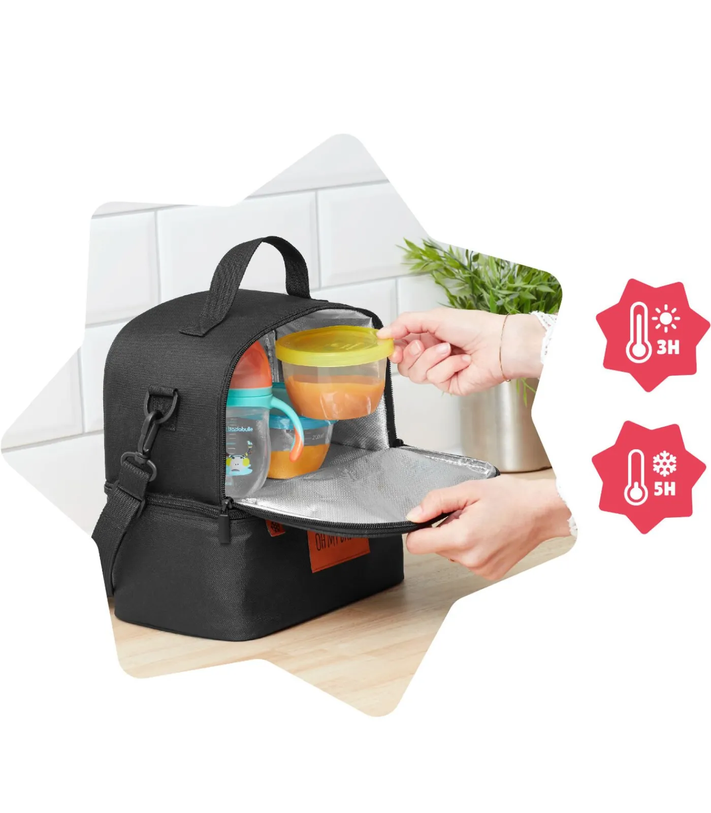 Hot Pick & Go geïsoleerde lunchtas met meerdere vakken Kinderen Babyuitzet