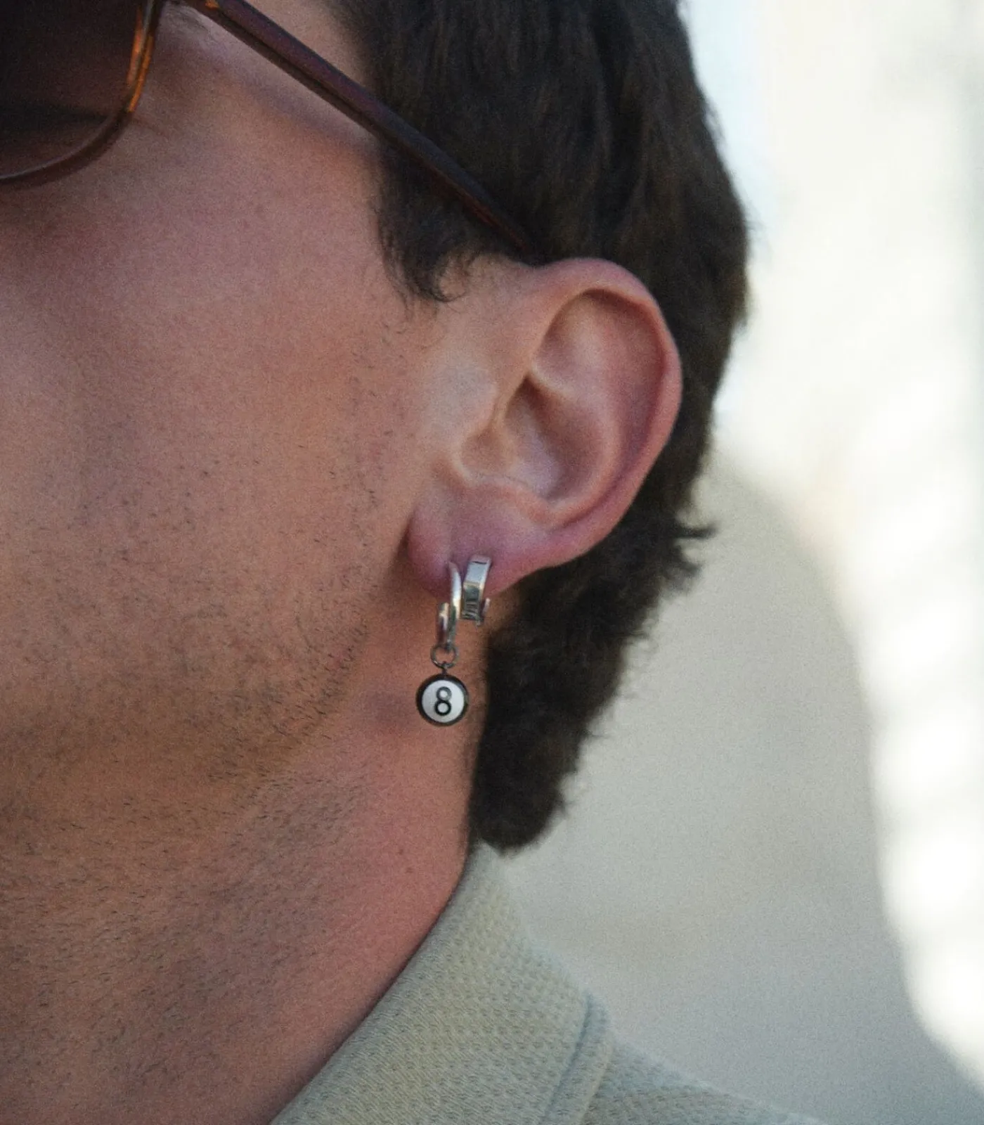 Hot PIERCING CREOOL 8-BALL Heren Oorbellen