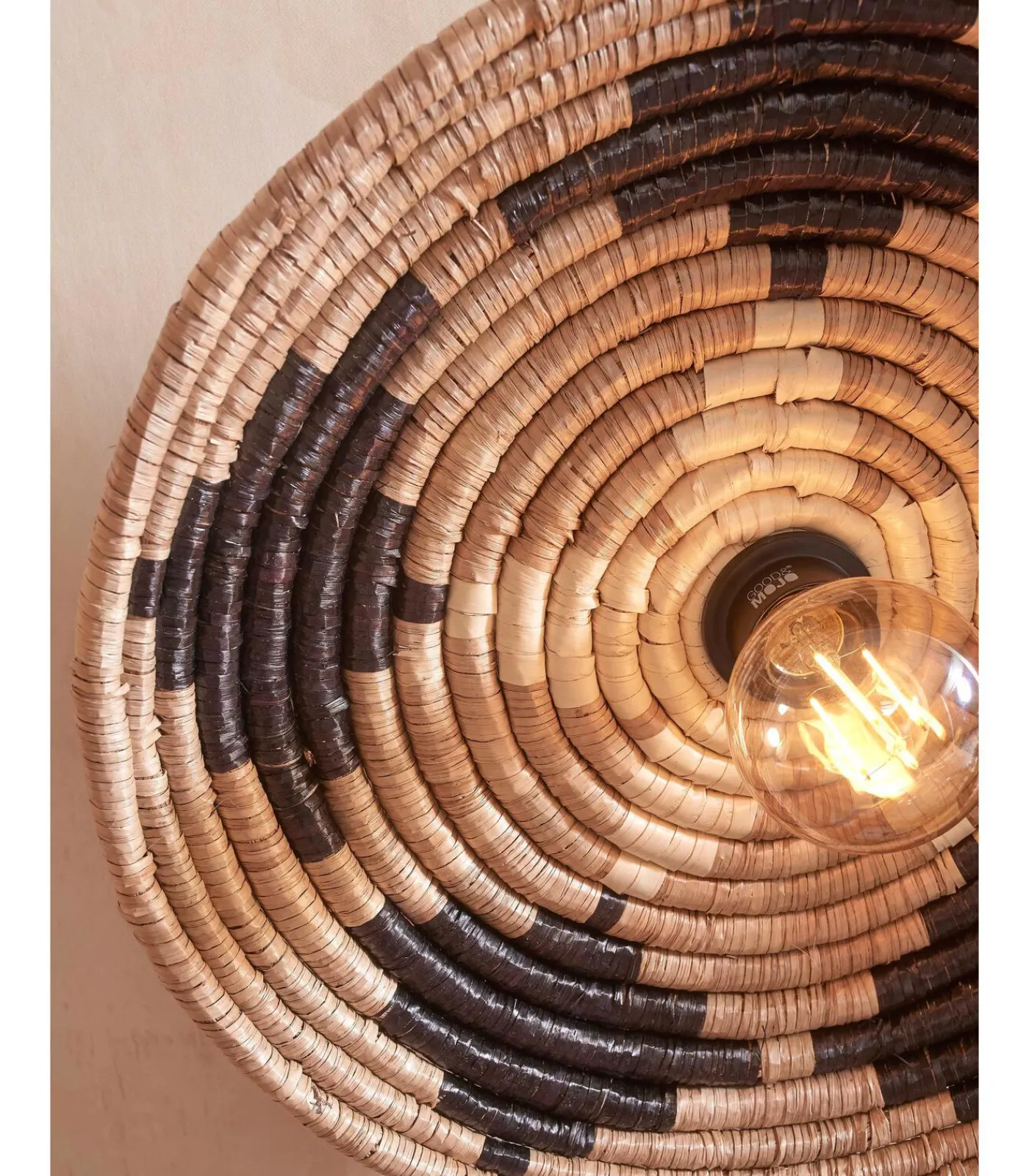 GOOD &MOJO Plafonniere Andros - Naturel/Zwart - Ø45cm