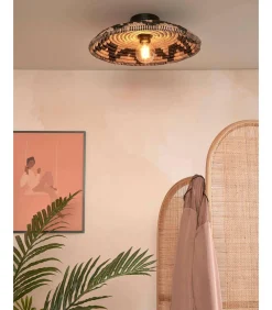 Clearance Plafonniere Andros - Naturel/Zwart - Ø45cm Hanglampen