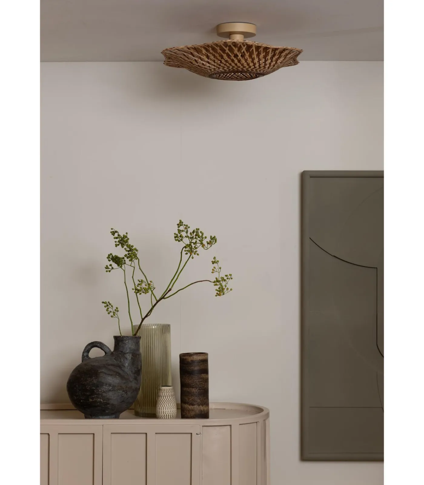 GOOD &MOJO Plafonniere Madura - Naturel - Ø13cm