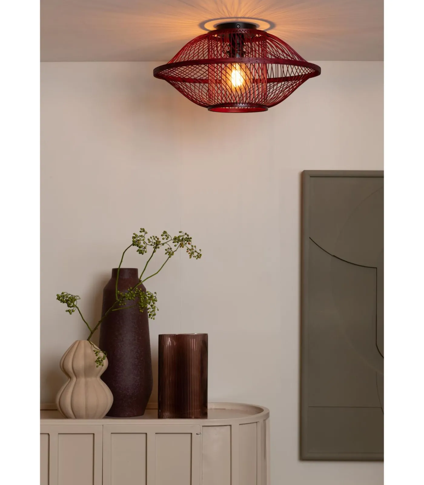 GOOD &MOJO Plafonniere Maui - Bordeaux - Ø50cm
