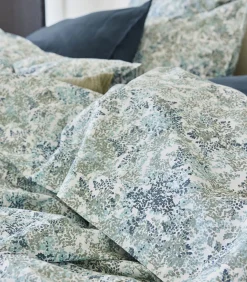 Clearance Plat laken van katoenperkal, PLANTEN MIST Lakens