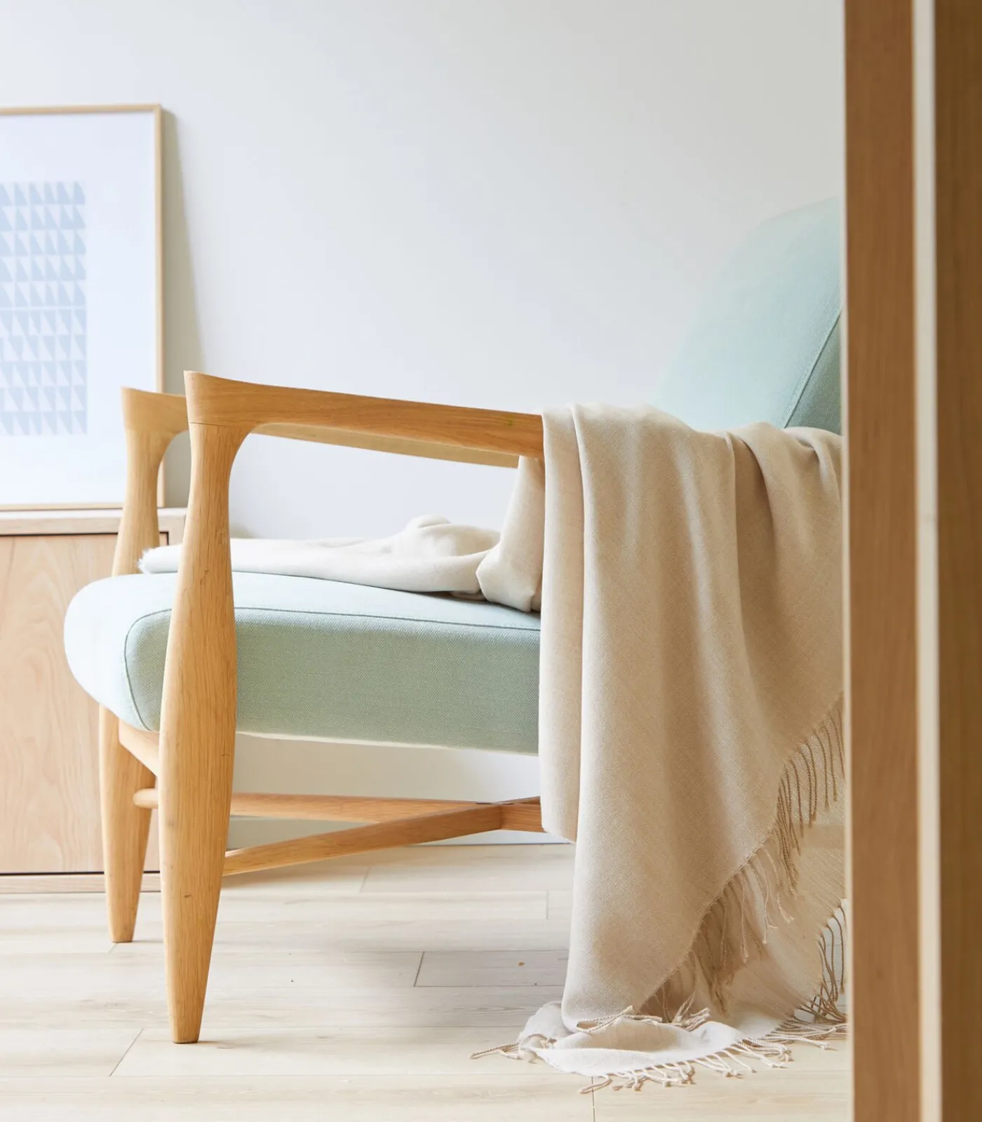 Blanc des Vosges PLUME lin - Plaid Wol en acryl