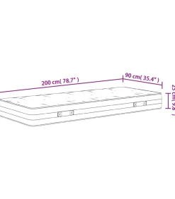 vidaXL Pocketveringmatras middelhard-hard 90x200 cm