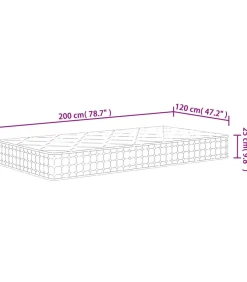 vidaXL Pocketveringmatras middelhard-hard 120x200 cm