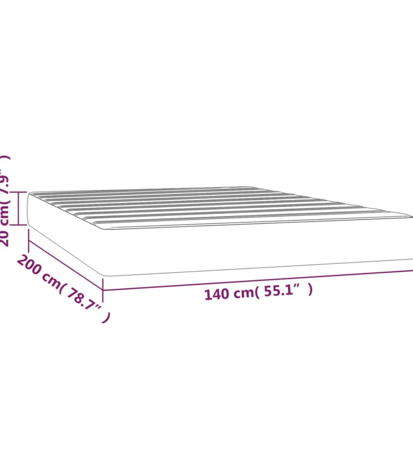 vidaXL Pocketveringmatras 140x200x20 cm stof donkerbruin