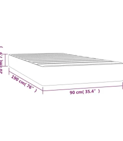 vidaXL Pocketveringmatras 90x190x20 cm stof donkerbruin