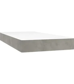 Outlet Pocketveringmatras 80x200x20 cm fluweel lichtgrijs Matrasbeschermer