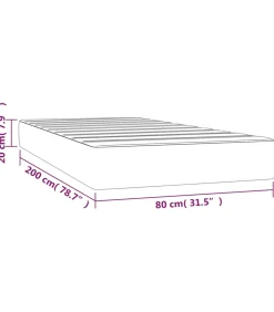 Outlet Pocketveringmatras 80x200x20 cm fluweel lichtgrijs Matrasbeschermer