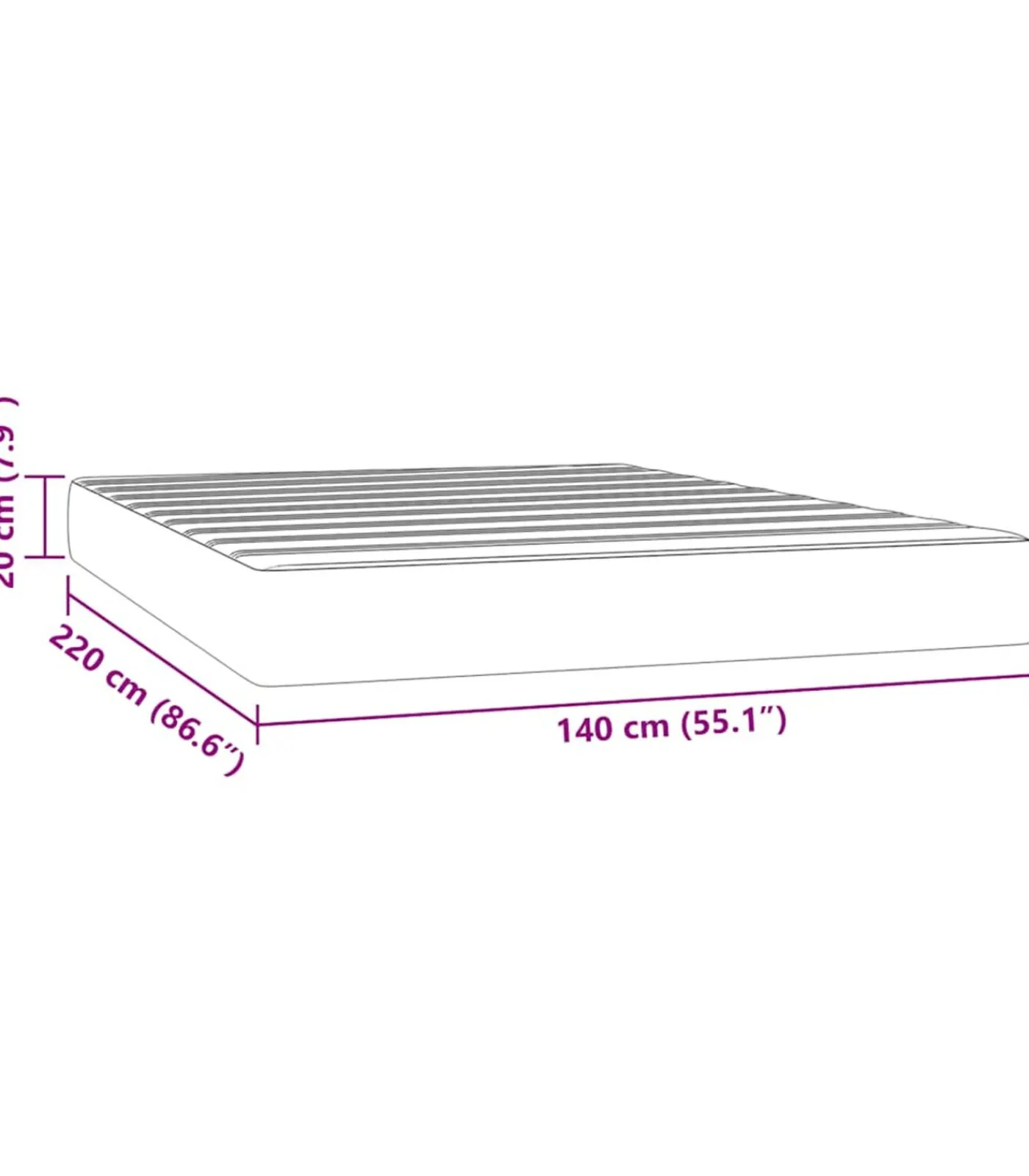 Discount Pocketveringmatras 140x220x20 cm fluweel roze Matrasbeschermer