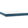 Outlet Pocketveringmatras 160x200x20 cm fluweel donkerblauw Matrasbeschermer