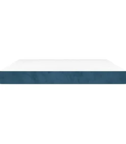 Outlet Pocketveringmatras 160x200x20 cm fluweel donkerblauw Matrasbeschermer
