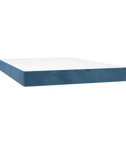 Discount Pocketveringmatras 140x220x20 cm fluweel donkerblauw Matrasbeschermer