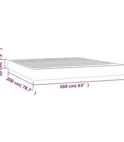 vidaXL Pocketveringmatras 160x200x20 cm stof lichtgrijs