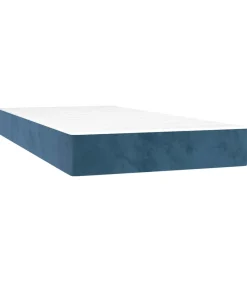 Outlet Pocketveringmatras 100x220x20 cm fluweel donkerblauw Matrasbeschermer