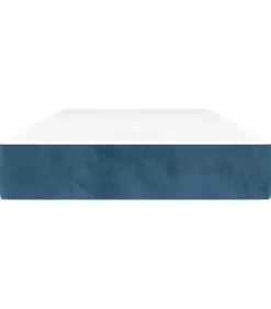Outlet Pocketveringmatras 100x220x20 cm fluweel donkerblauw Matrasbeschermer