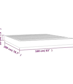 vidaXL Pocketveringmatras 160x200x20 cm fluweel lichtgrijs