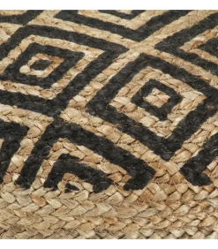 Best Poef handgemaakt 45x30 cm jute zwart Stoelen